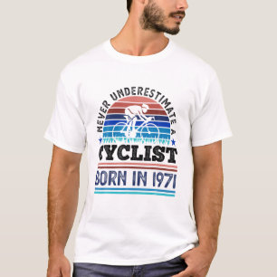 T-shirt Cycliste Né En 1971 50E Cadeaux Anniversaires Cycl