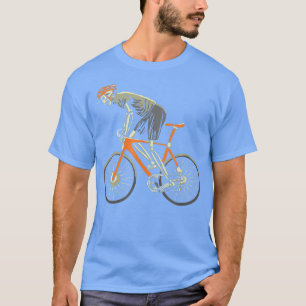 T-shirt Cycliste rétro Skeleton Road Bike Vintage Bicyclis