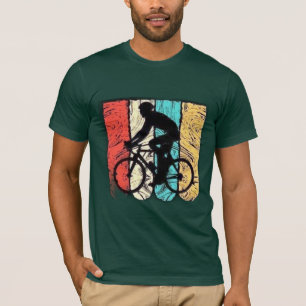 T-shirt Cycliste Silhouette Retro Vélo Abstrait Vintage