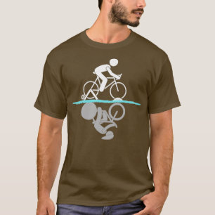 T-shirt Cycliste sur un Turbo trainer réflexion