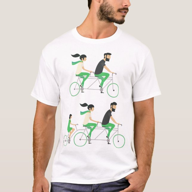 T-shirt Cycliste Tandem (Devant)