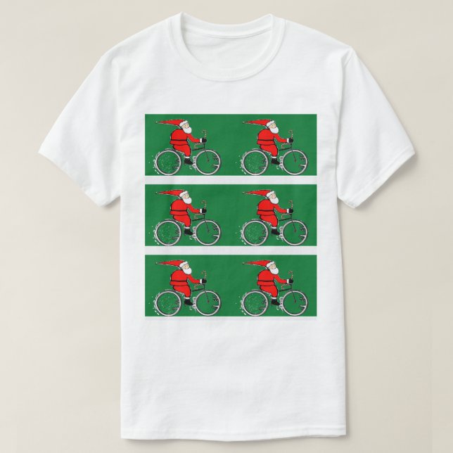 T-shirt Cycliste Vélo équitation Noël (Design devant)
