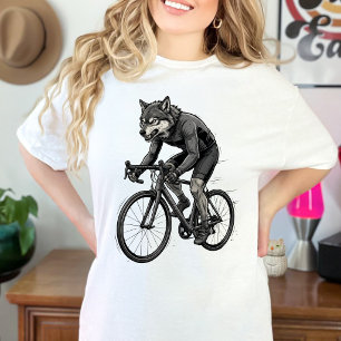 T-shirt Cycliste Vintage Cycling Wolf Vélo de Route Rapide