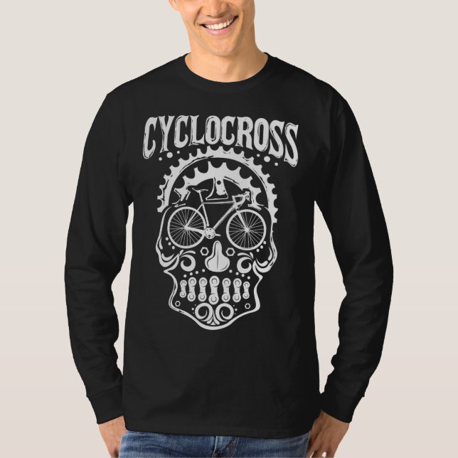 T-shirt Cyclocross Skull Vélo Cycliste (Devant)
