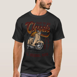 T-shirt Cyclomoteur Classique Motard Moto Anniversaire 196