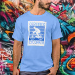 T-shirt Cycopath pour cyclistes bleu<br><div class="desc">Cycliste,  VTT,  triathlète ou cycliste de fin de semaine,  ce t-shirt cycopathe aux teintes bleues est un cadeau parfait pour les hommes de votre vie,  pour la fête des pères,  Noël ou son anniversaire. PLUS de designs dans notre collection.</div>