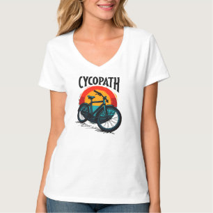 T-shirt Cycopath : Vélo énergétique avec le soleil couchan