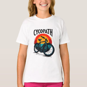 T-shirt Cycopath : Vélo énergétique avec le soleil couchan