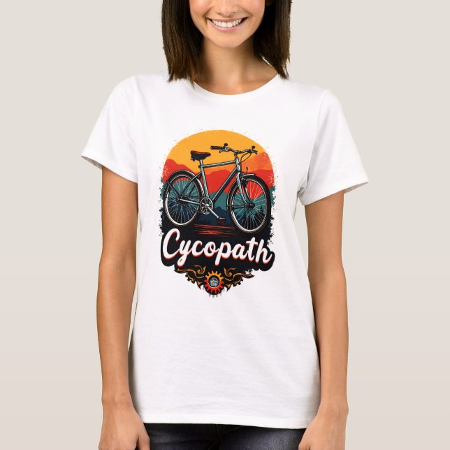 T-shirt Cycopaure : Vélo énergétique et soleil couchant Gr (Devant)