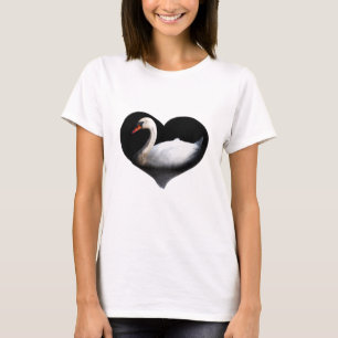 T-shirt Cygne blanc sur noir