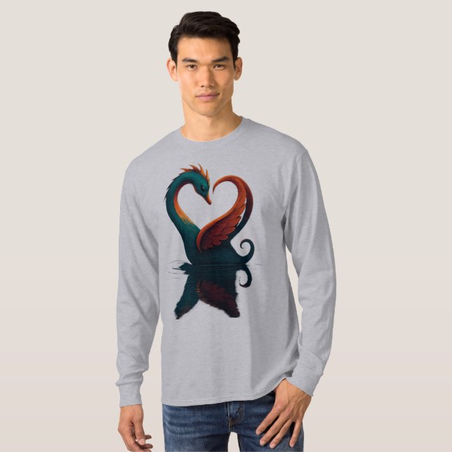 T-shirt Cygne dragon d'amour (Devant entier)