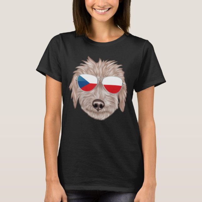 T-shirt Czech Flag Bedlington Terrier Dog Czech Republic P (Devant)