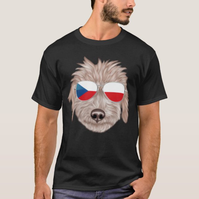 T-shirt Czech Flag Bedlington Terrier Dog Czech Republic P (Devant)