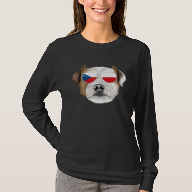 T-shirt Czech Flag Parson Russell Terrier Dog Czech Republ (Devant)