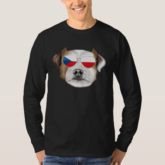 T-shirt Czech Flag Parson Russell Terrier Dog Czech Republ (Devant)