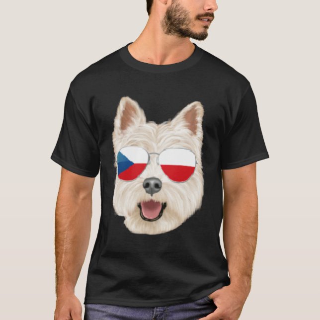 T-shirt Czech Flag West Highland White Terrier Czech Repub (Devant)