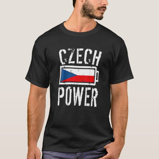 T-shirt Czech Republic Flag  Czech Power Battery Proud (Devant)