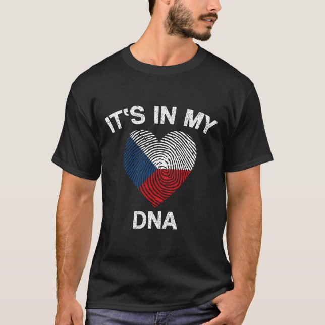 T-shirt Czech Republic Flag It'S In My Dna Czech Flag (Devant)