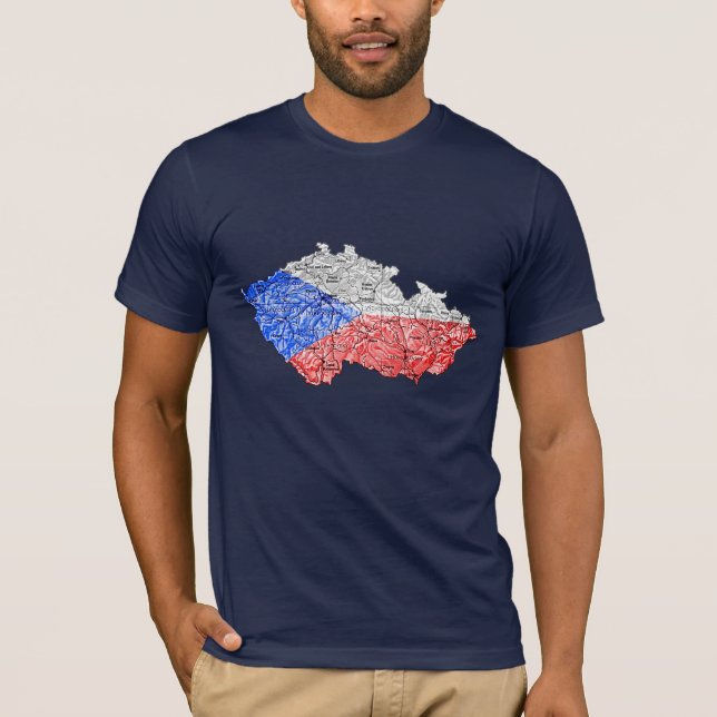 T-shirt Czechia Flagcolor Map (Devant)