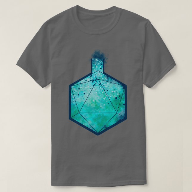 T-shirt D20 Bouteille d'alchimie bleu (Design devant)
