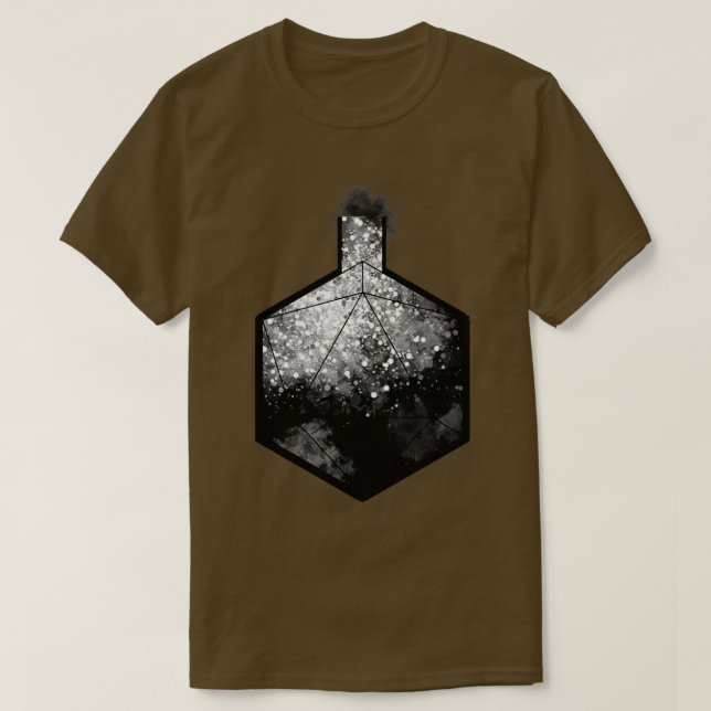 T-shirt D20 Bouteille d'alchimie Noir (Design devant)