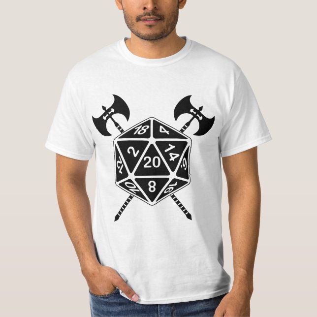 T-shirt D20 Dés avec axes (Devant)