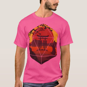 T-shirt D20 Dice Art Dungeons Guerrier Samurai Imaginaire 