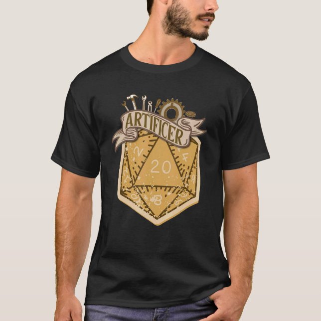 T-shirt D20 Dice Artificer Rpg Classe Tabletop Roleplay (Devant)