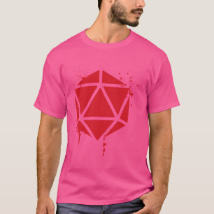T-shirt D20 Dice Blood Spray Rouge Peinture Tabletop Jeu R