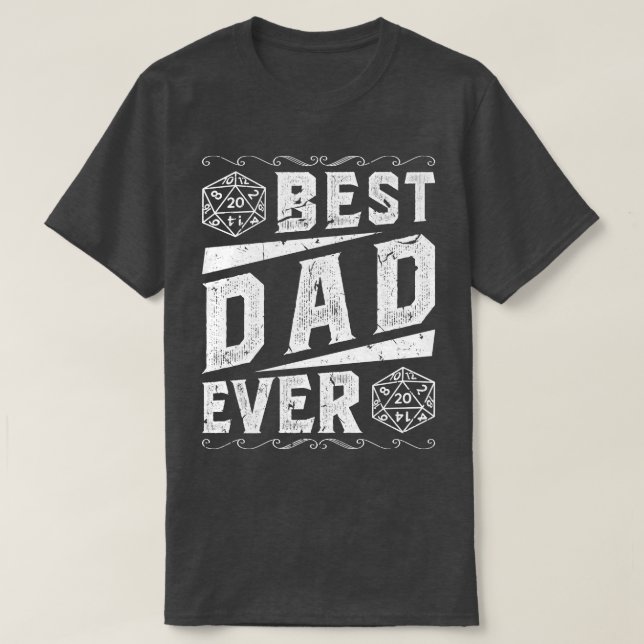T-shirt D20 Dice Meilleur Papa Jeu Jeu Master Tabletop Rol (Design devant)