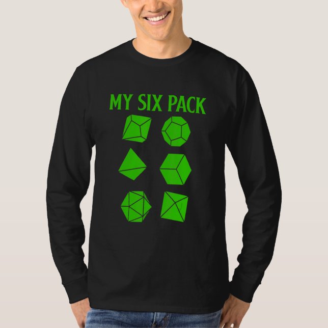 T-shirt D20 Dice Rpg Dragons Gamer Découvrez Mon Six Pack  (Devant)