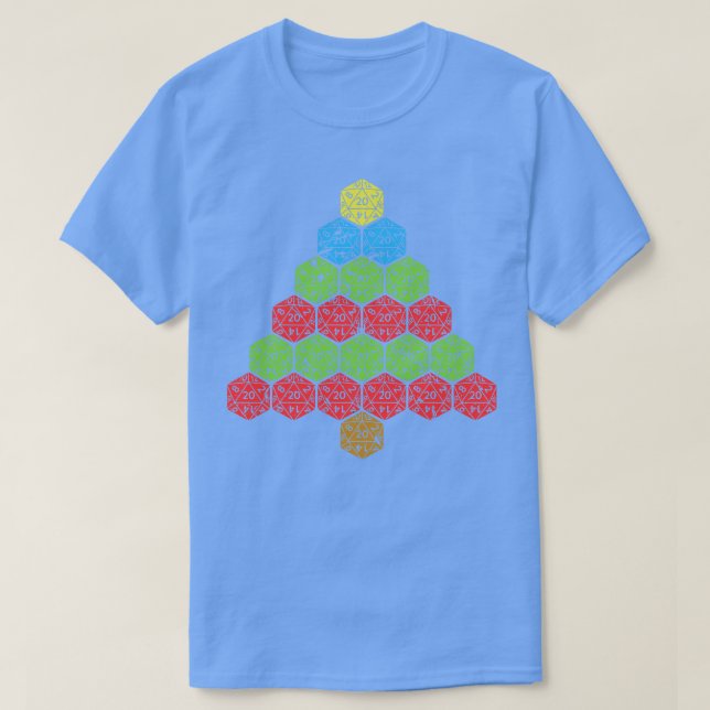 T-shirt D20 Dice RPG vilain sapin de Noël (Design devant)