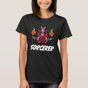 T-shirt D20 Dragons Tabletop Dungeon Classe Sorcier