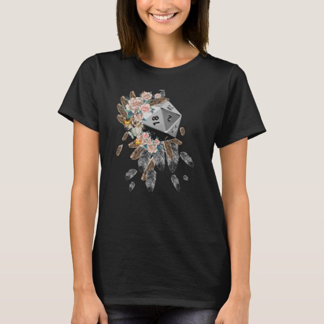 T-shirt D20 Plumes et fleurs (Devant)
