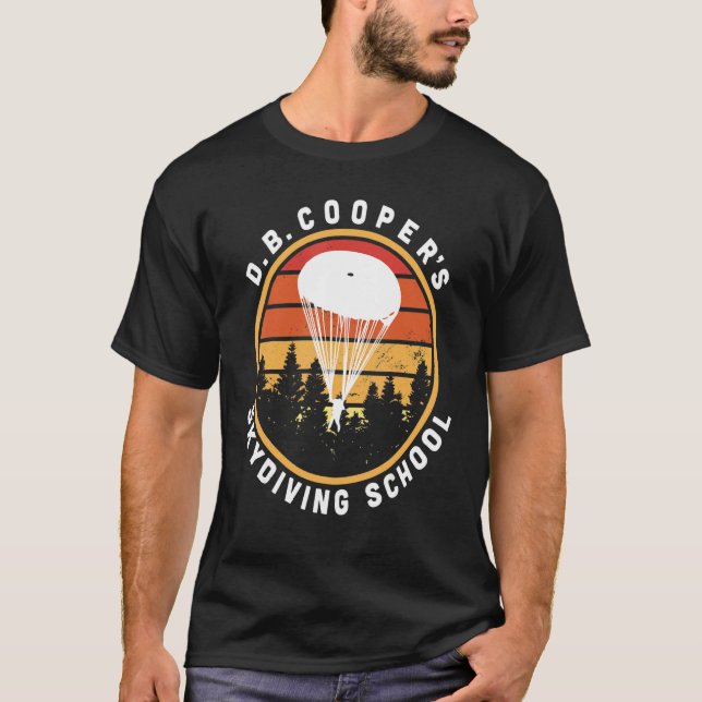 T-shirt D B  Cooper Skydiving School Cryptid Urban Legend (Devant)