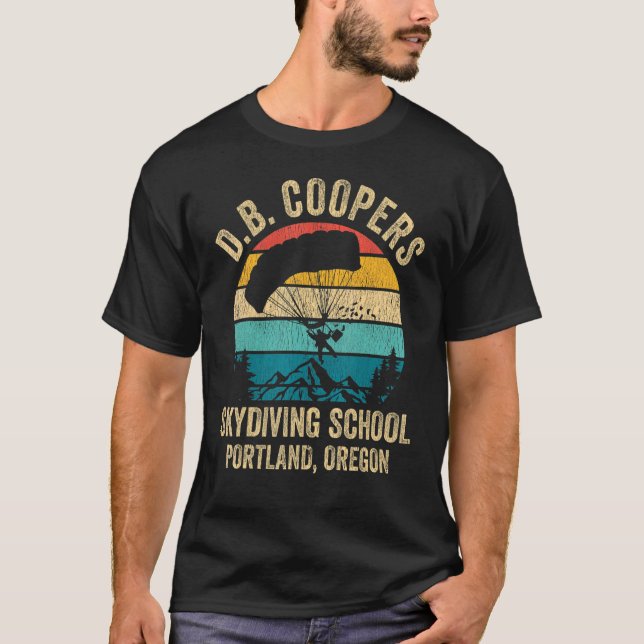 T-shirt D B Coopers Skydiving School Portland Oregon Vint (Devant)