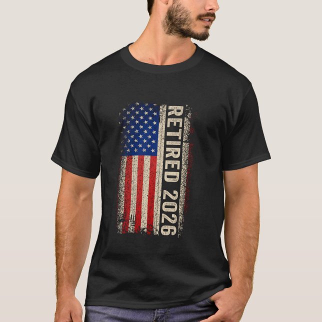 T-shirt D Drapeau américain Retraité 2026 Plus Mon Problèm (Devant)