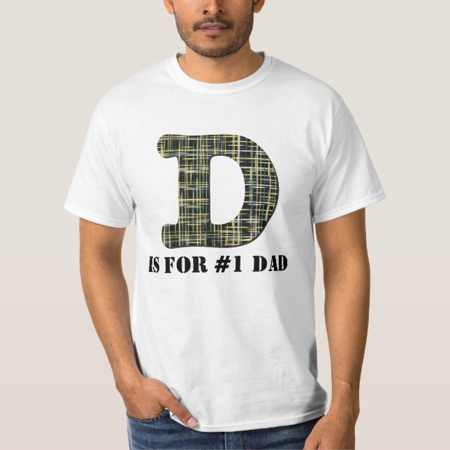 T-shirt D est pour ...... #1Papa avec le nom sur le dos (Devant)