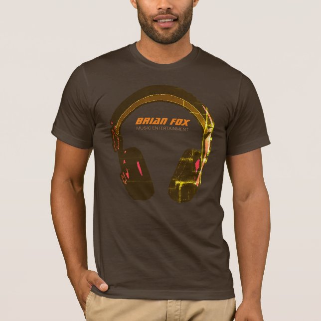 T-shirt D.J. Musique divertissement brun (Devant)