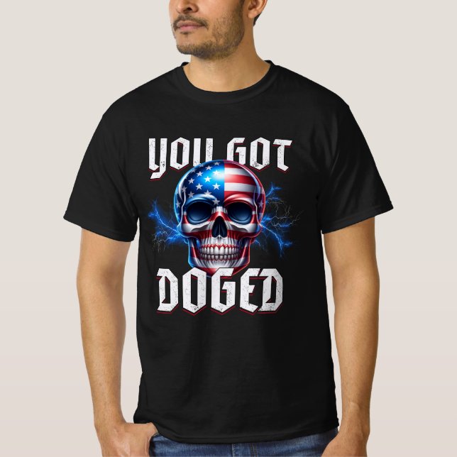 T-shirt D.O.G.E. "You got DOGED" (Devant)