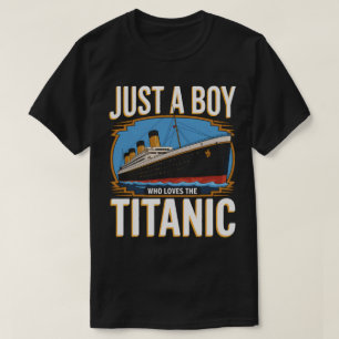 T-shirt DA66-Juste Un Garçon Qui Aime Le Titanic Maritime 
