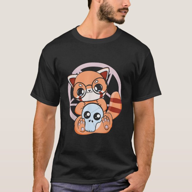 T-shirt Dã­A De Los Muertos Red Panda Mexico Pajama Pastel (Devant)