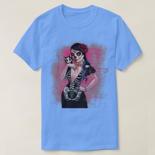 T-shirt Da De Los Muertos La Catrina Jour De 1 (Design devant)