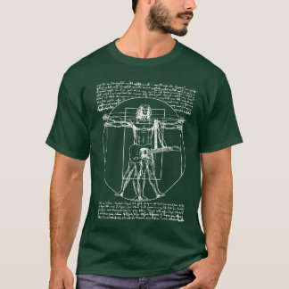 T-shirt DA Vinci Vitruvian Guitar Man Fan de musique Rock