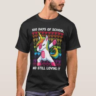 T-shirt Dab 100 Jours D'école Fille Licorne Dabant Enseign
