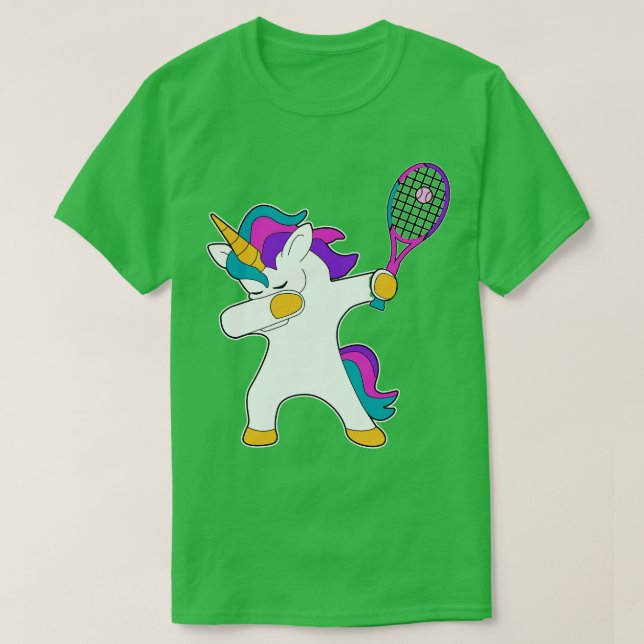 T-shirt Dab Dabbing Tennis Unicorn Cadeau Tennis Joueur ca (Design devant)