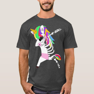 T-shirt Dab Dabbing Unicorn Skeleton Costume Pour Garçons 