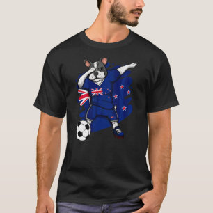 T-shirt Dab French Bulldog New Zealand Soccer Fans Jersey