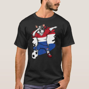 T-shirt Dab French Bulldog Pays-Bas Soccer Fans Jersey