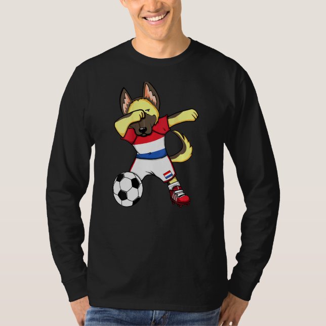 T-shirt Dab German Shepherd Pays-Bas Fans de football Jers (Devant)